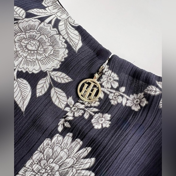 Tommy Hilfiger Women's Floral Print Fit & Flare Dress Blue Size 4 - Picture 7 of 13